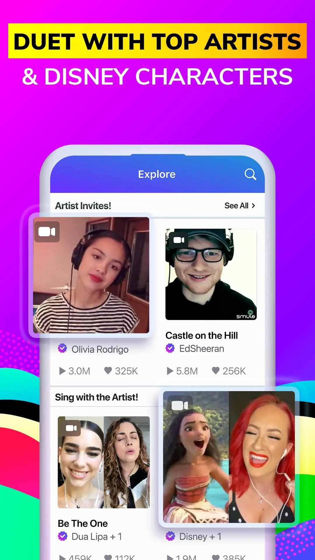 Screenshot Smule application Screenshot Smule application