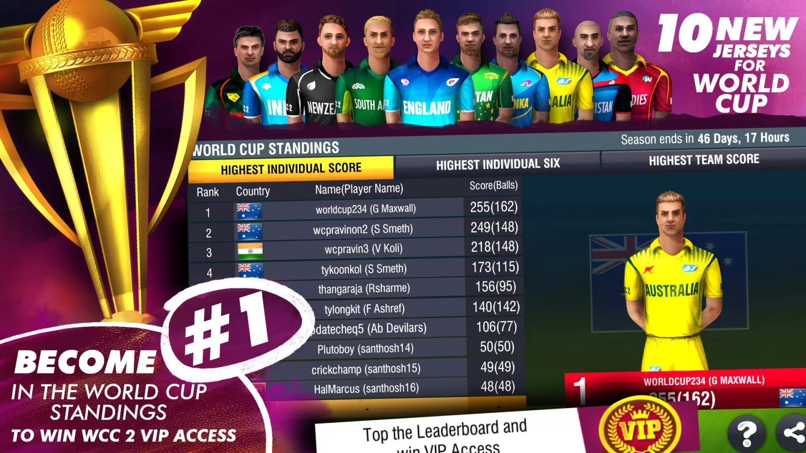 Game screenshot World Cricket Championship 2 apk Game screenshot World Cricket Championship 2 apk