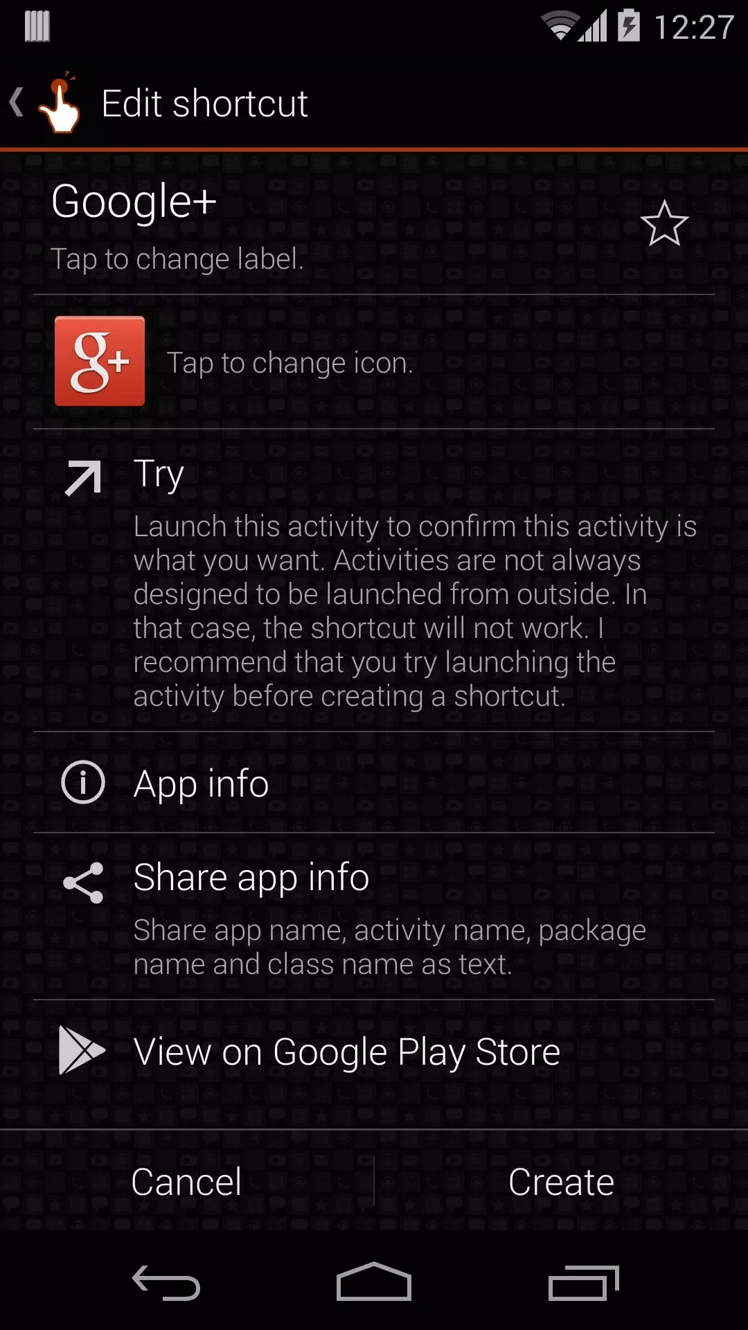 Screenshot QuickShortcutMaker app Screenshot QuickShortcutMaker app