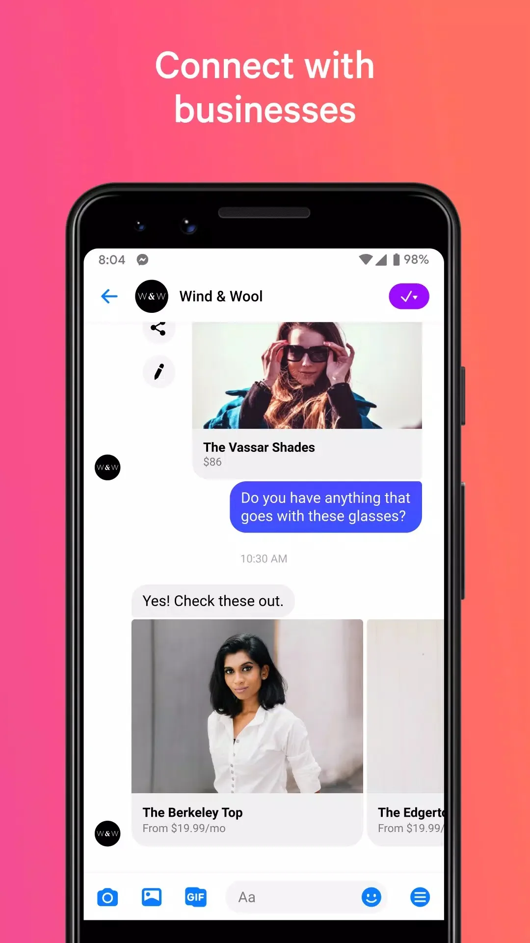 Screenshot Messenger application Screenshot Messenger application