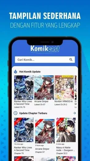 Zrzut ekranu aplikacji Komikcast application