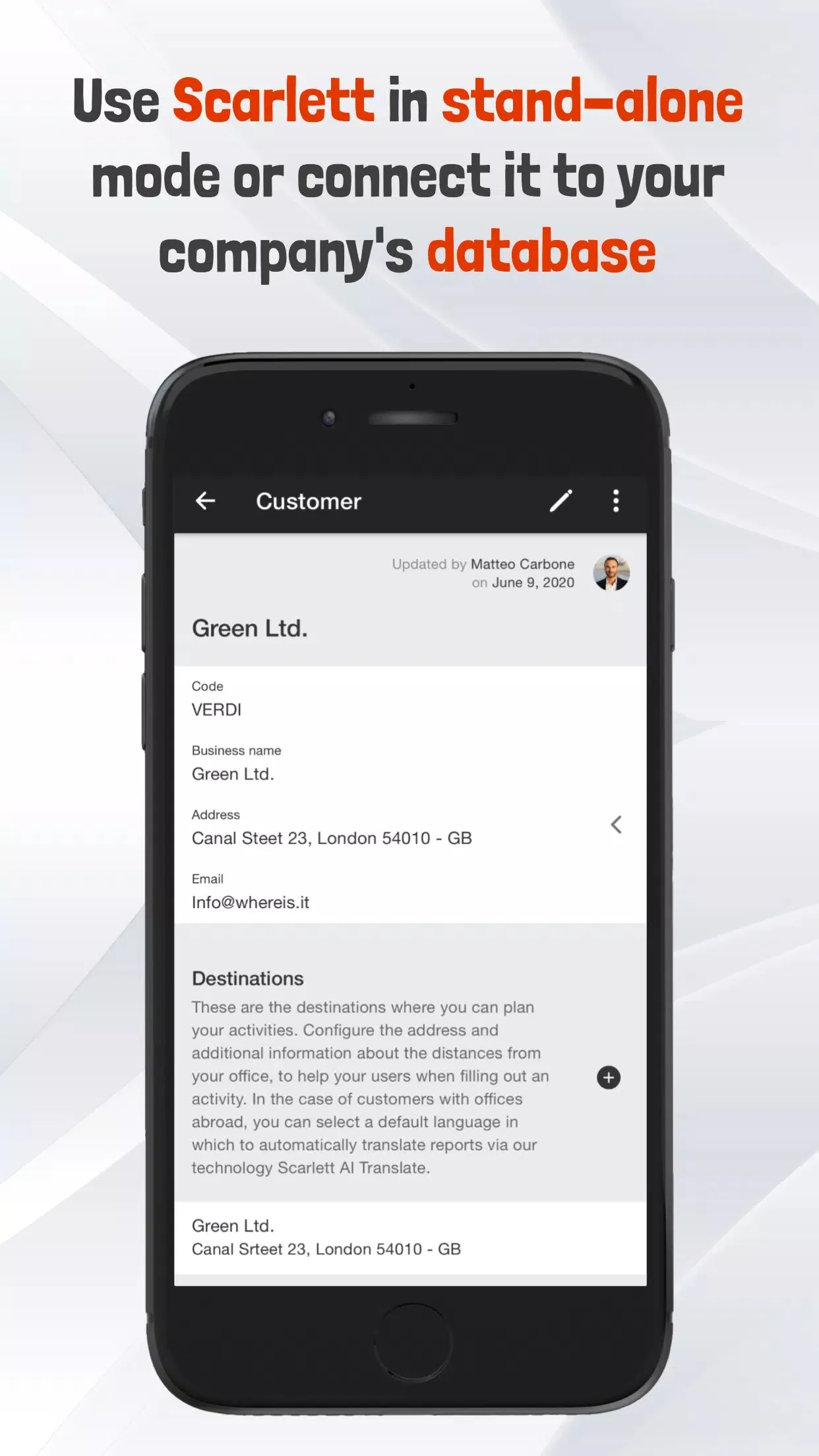 Screenshot Scarlett application Screenshot Scarlett application