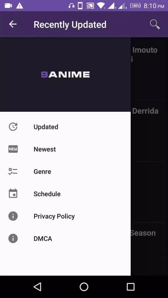 Tangkapan layar unduhan gratis 9Anime
