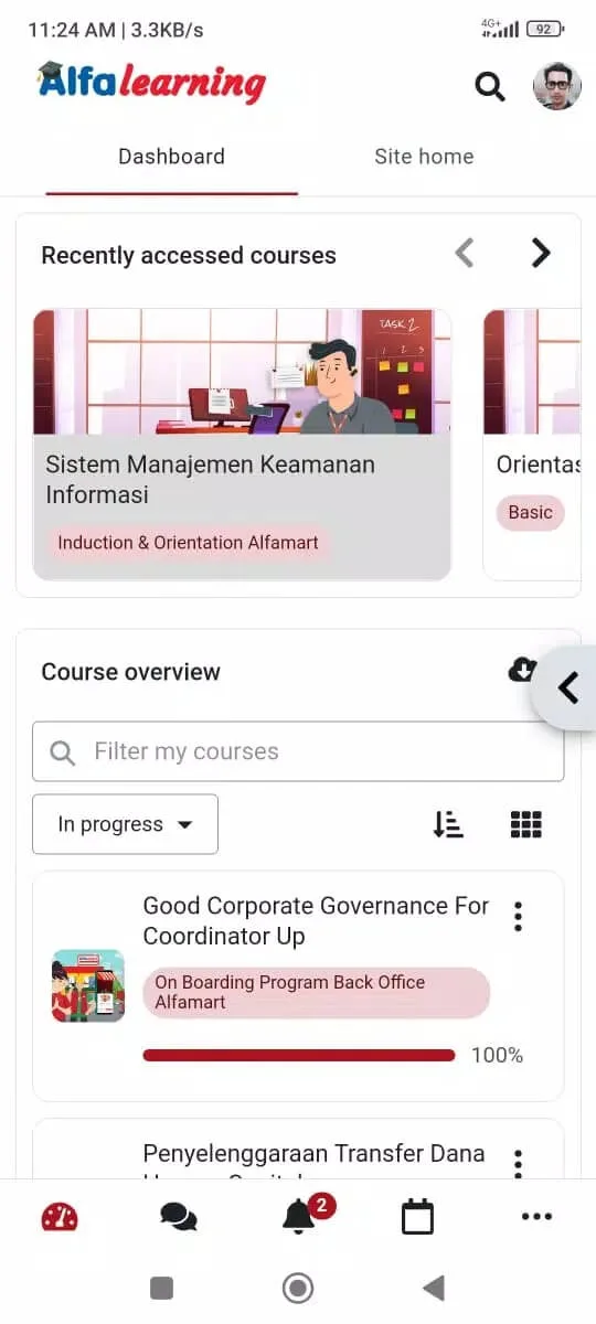 Screenshot Alfa Learning app Screenshot Alfa Learning app