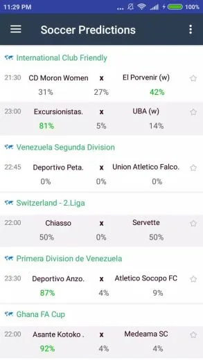 Schermata Azscore app