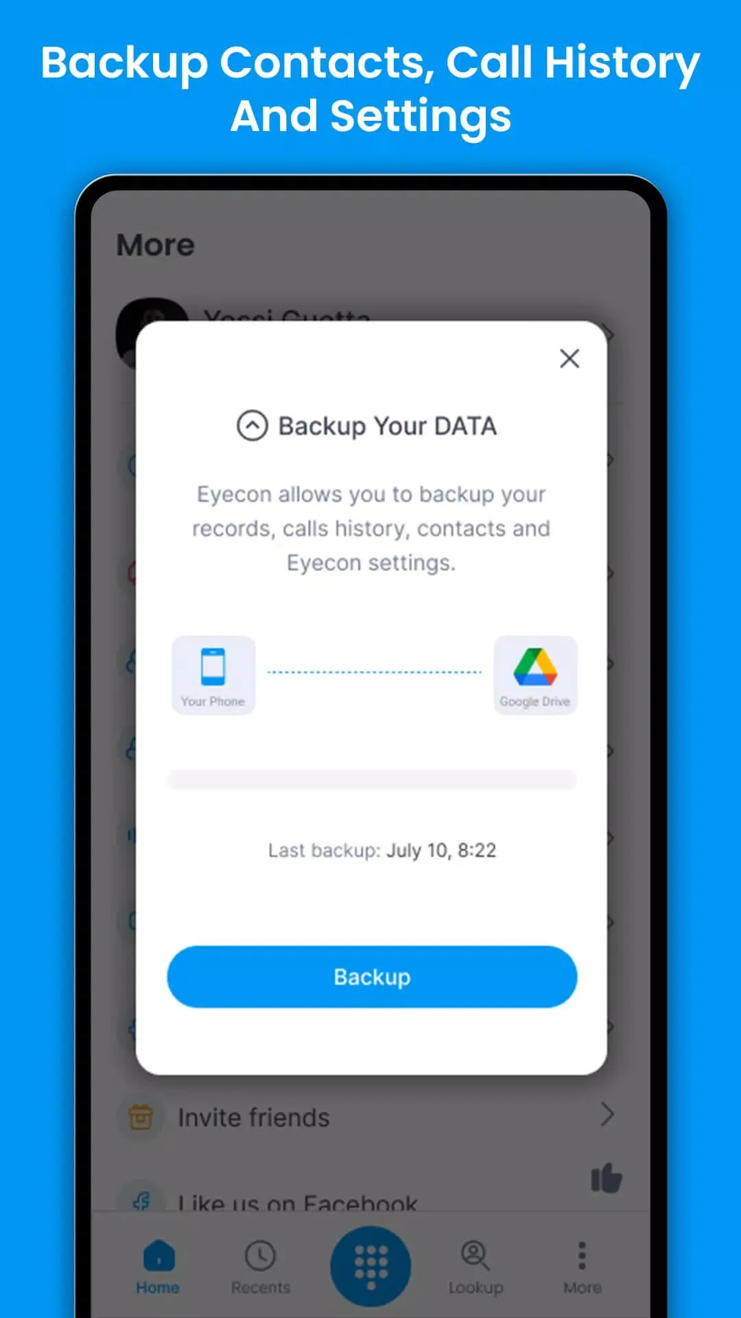 Screenshot Eyecon application Screenshot Eyecon application