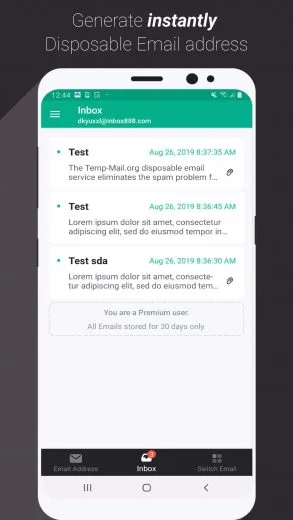 Screenshot Temp Mail mod