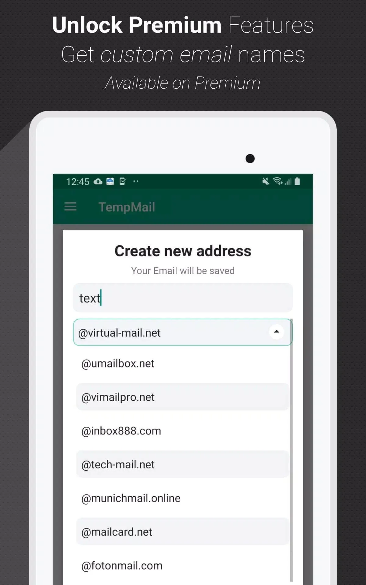 Screenshot Temp Mail for Android Screenshot Temp Mail for Android